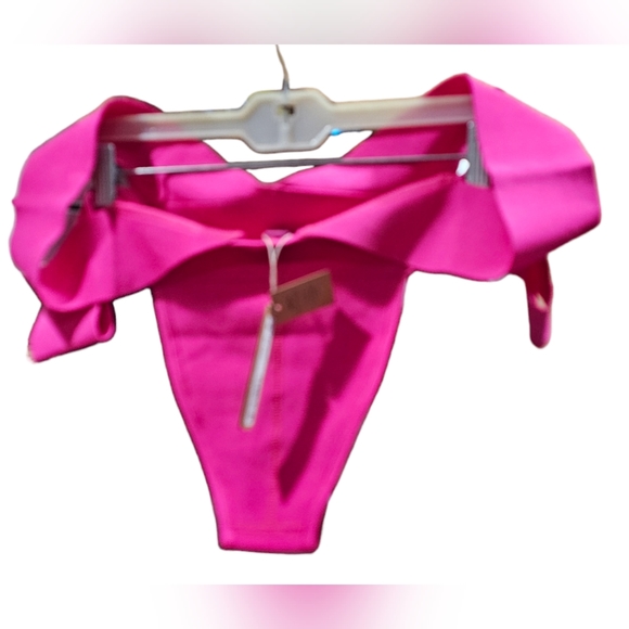 SKIMS Knit Swim Strappy Bikini Bottom Style: SW-BIK-0165 In Magenta Size 4X NWT - Picture 4 of 7